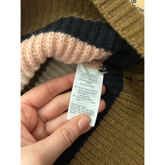 Madewell Striped Tilden Pullover Sweater Size XL  Merino Wool Blend - Picture 11 of 12